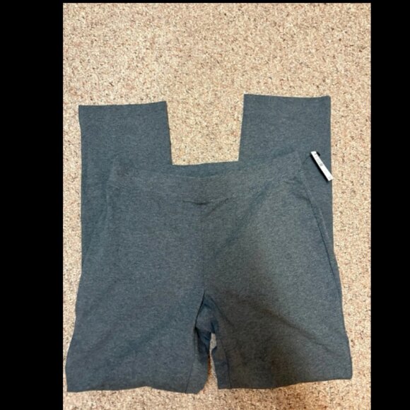 T by TALBOTS CHARCOAL HEATHER GRAY STRAIGHT ANKLE PULL ON KNIT PANTS S NWT - Picture 3 of 5